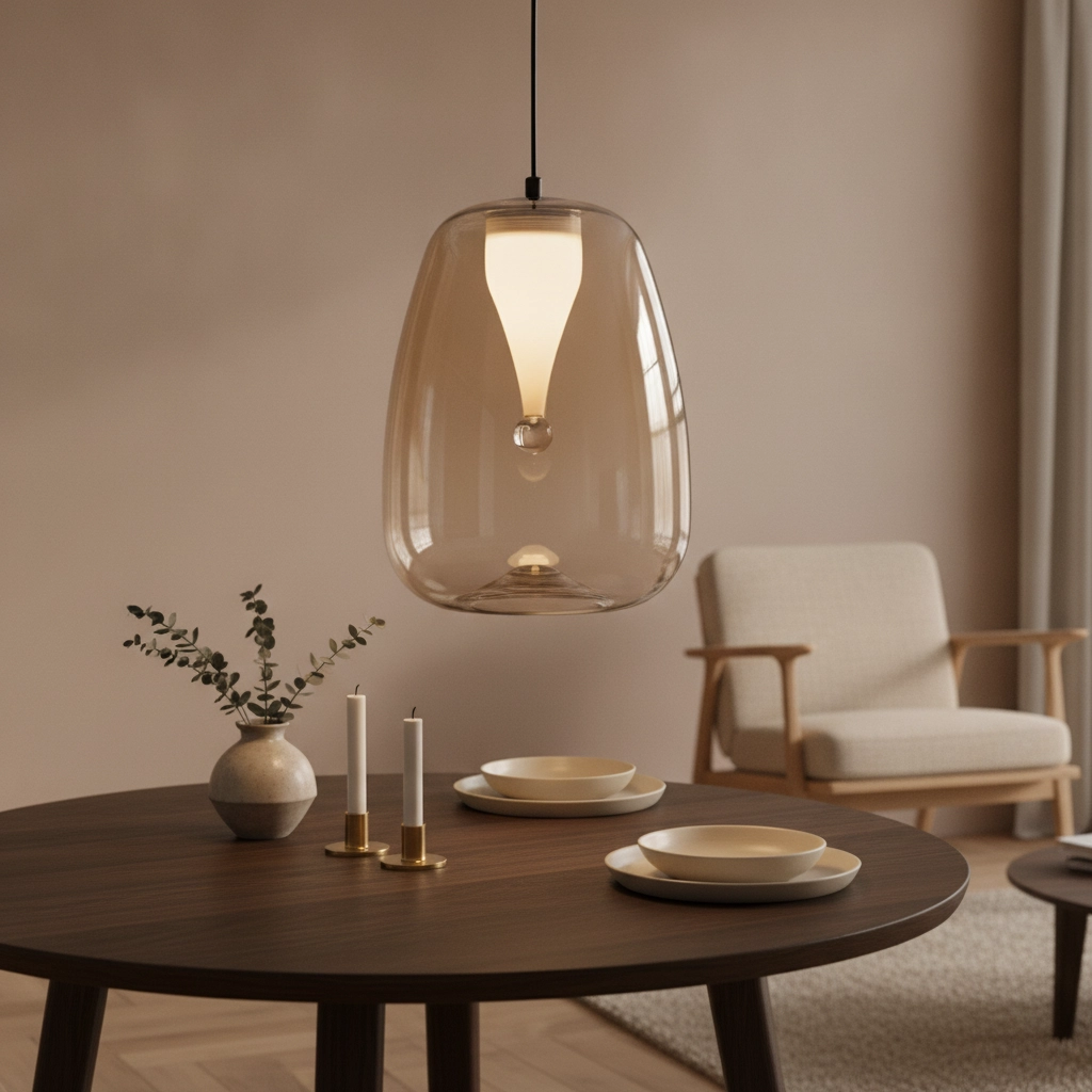 Design hanglamp Oblo 1-lichts amber glas