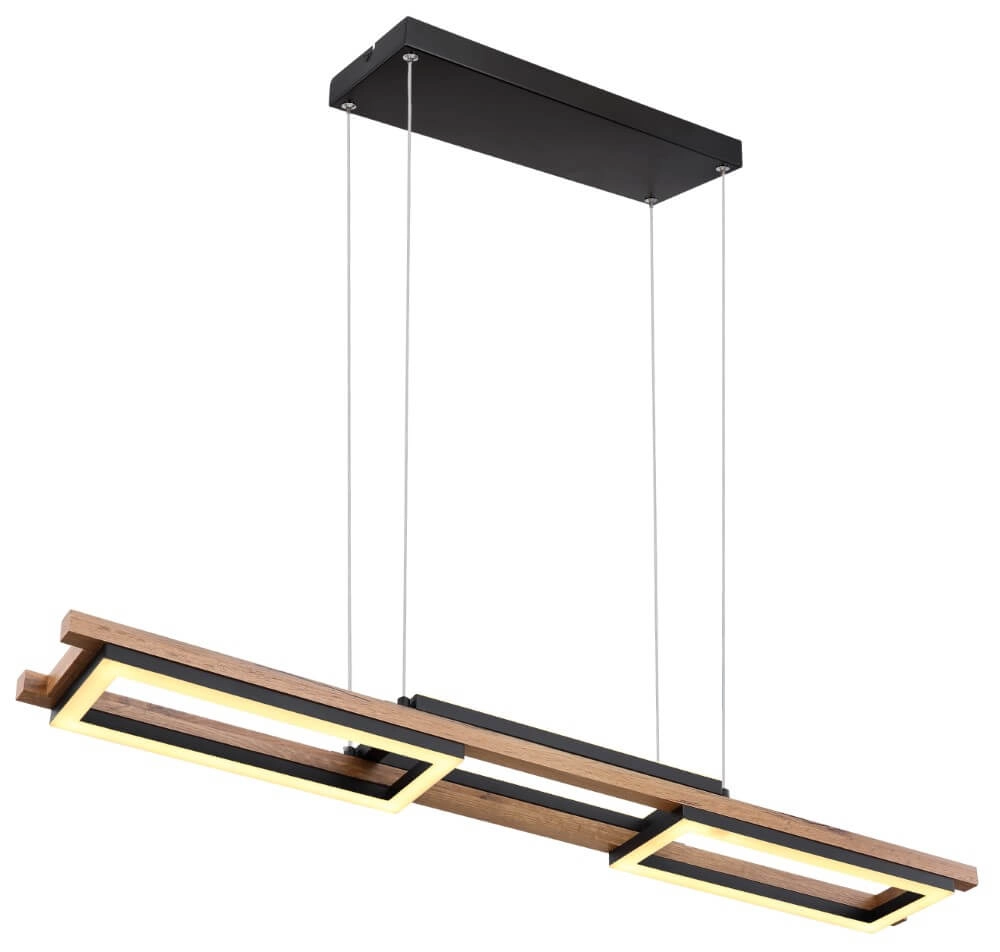 Desing hanglamp Illa zwart met hout