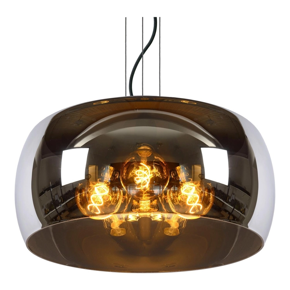 Design hanglamp Olivia Ø 50cm zwart met smoke glas Lucide 5411212452108