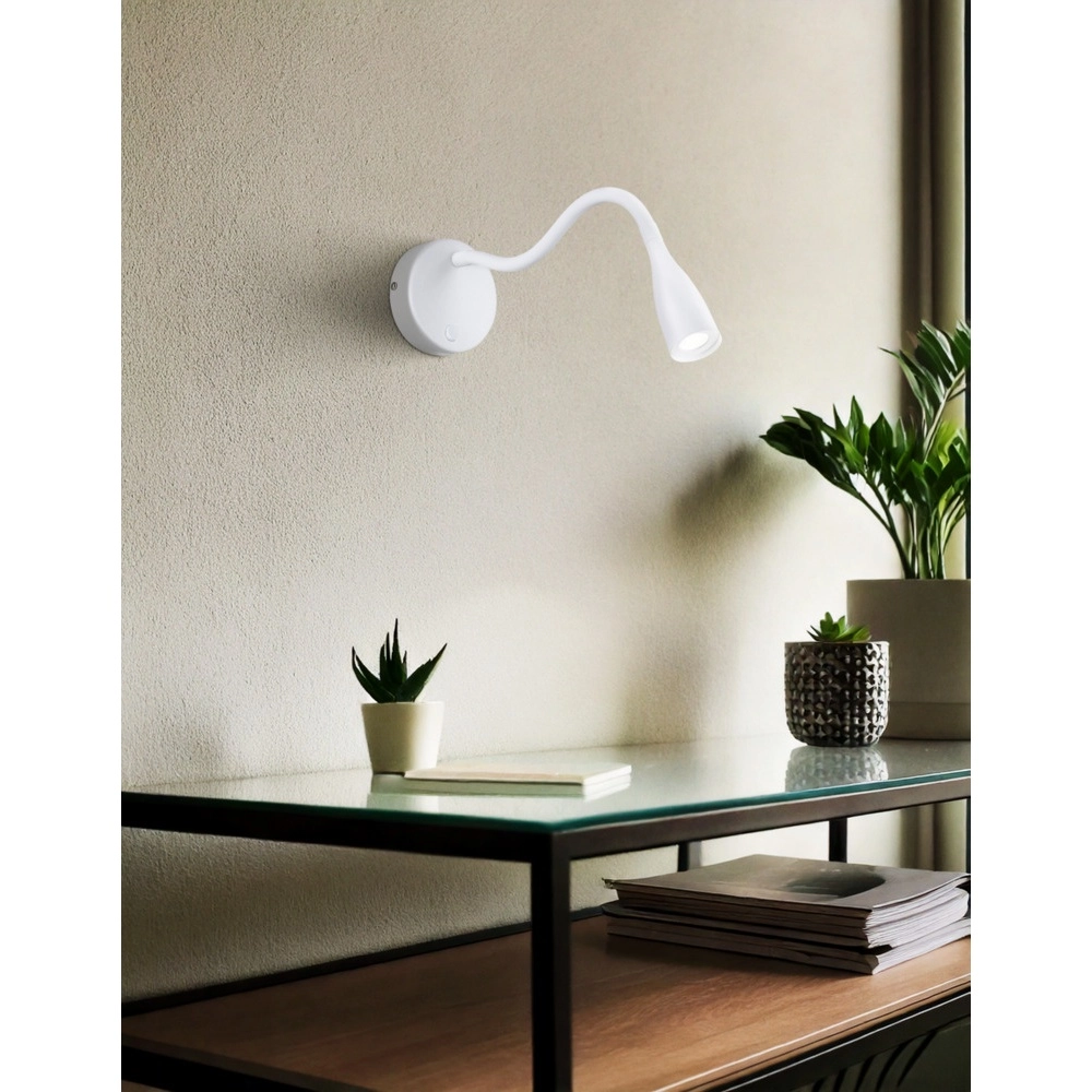 Bedlampje Olivandino 1 flexibel wit Eglo 9008606347797