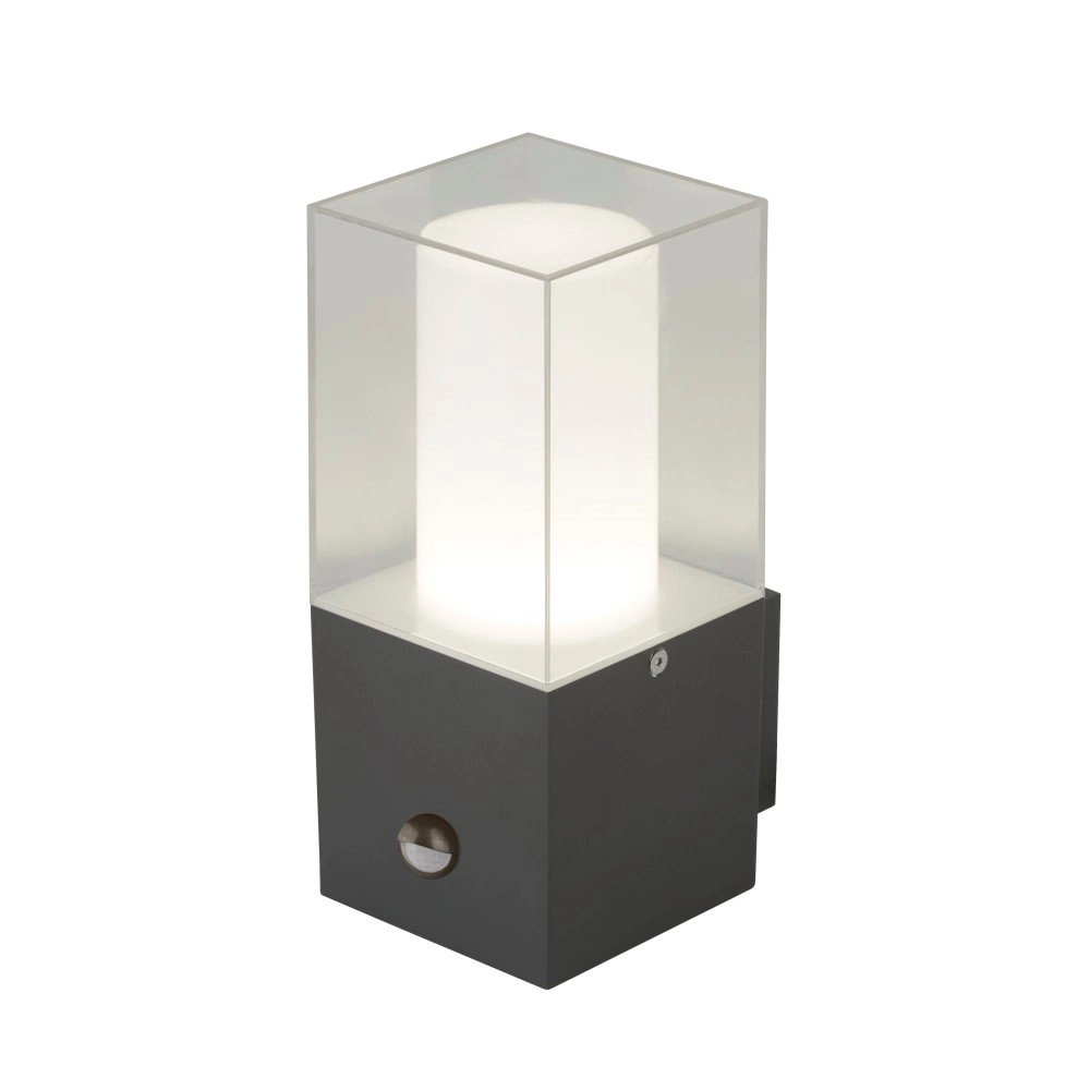 Design muurlamp Outdoor met bewegingsmelder antraciet