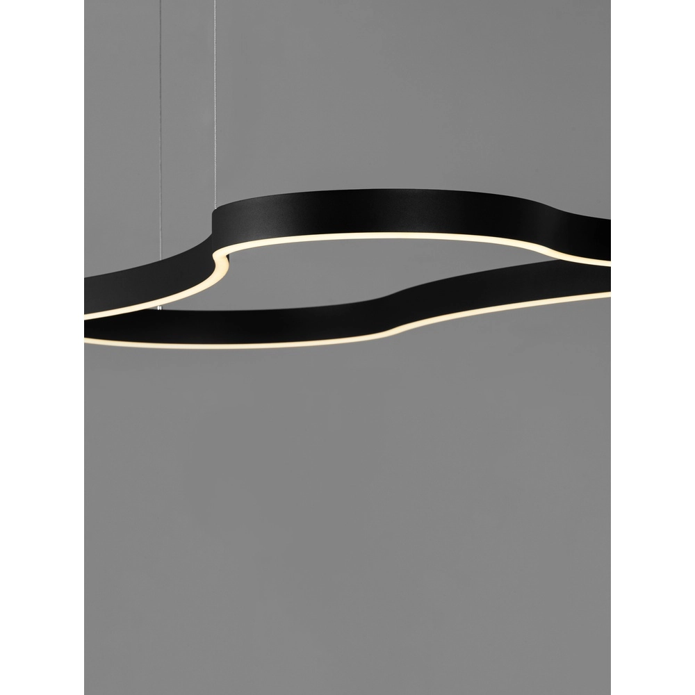 Natuurlijke vorm hanglamp Dussa zwart 120cm Lyora 5212017463074
