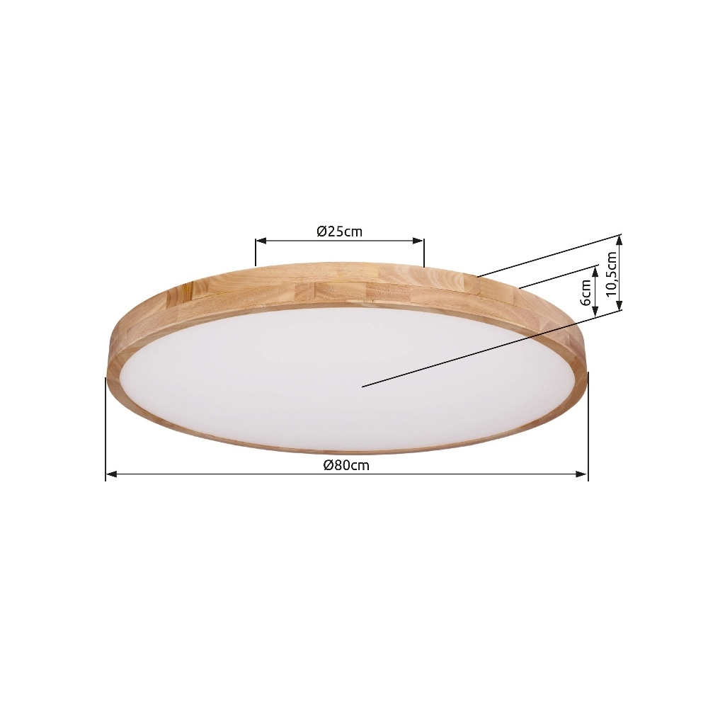 Houten plafonniere Rainer scandinavisch Ø 80cm Globo 9007371386284