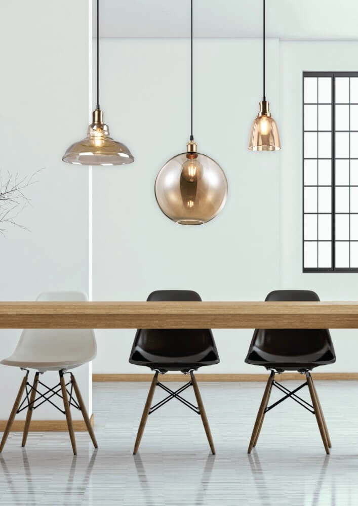 Glazen hanglamp Aldo Ø 28cm oud koper Trio 4017807465969