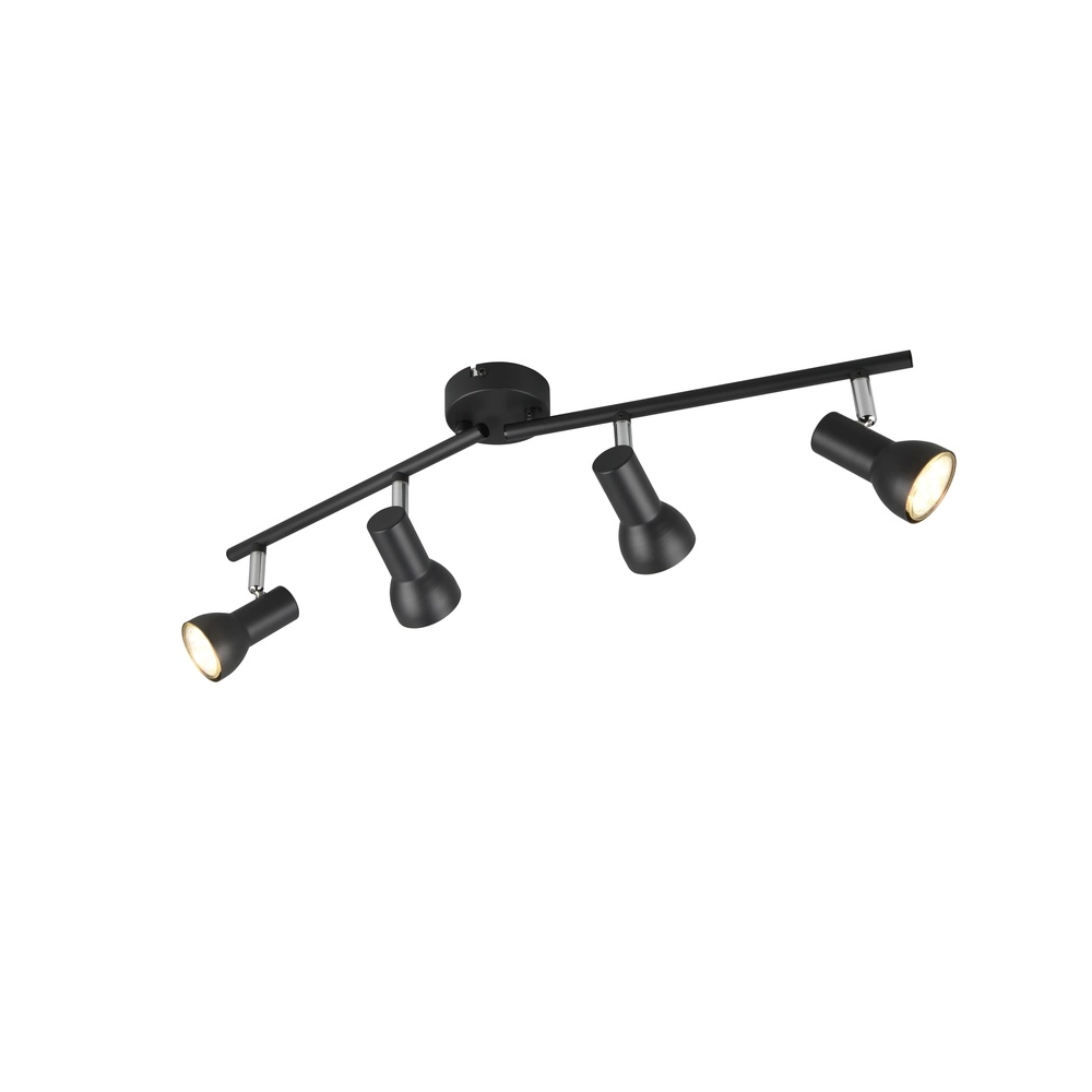Plafondlamp Cantar zwart 4-lichts
