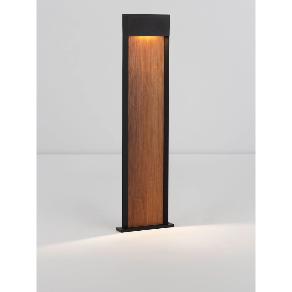 Design tuinlamp Noray zwart met hout 78cm - 2700K Lyora 5212063504332