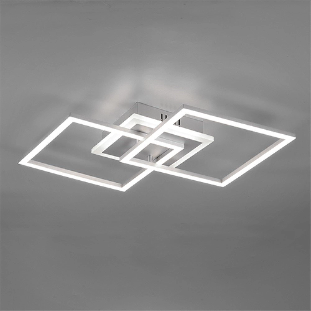 Vierkante plafondlamp Venida 57cm grijs Trio 4017807451092