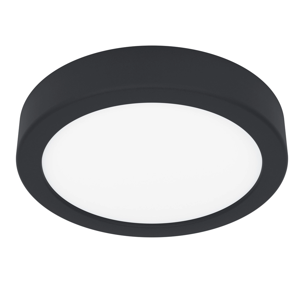 Plafonnière IP44 Fueva 6 rond - zwart - Ø 16,6cm
