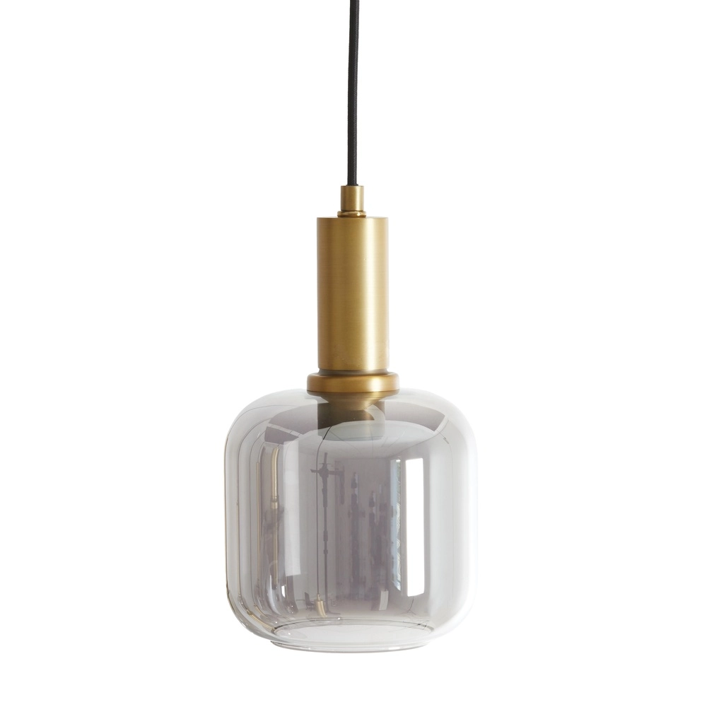 Vide hanglamp Lekar 9x E27 - messing met smoke glas Light & Living 8717807604592