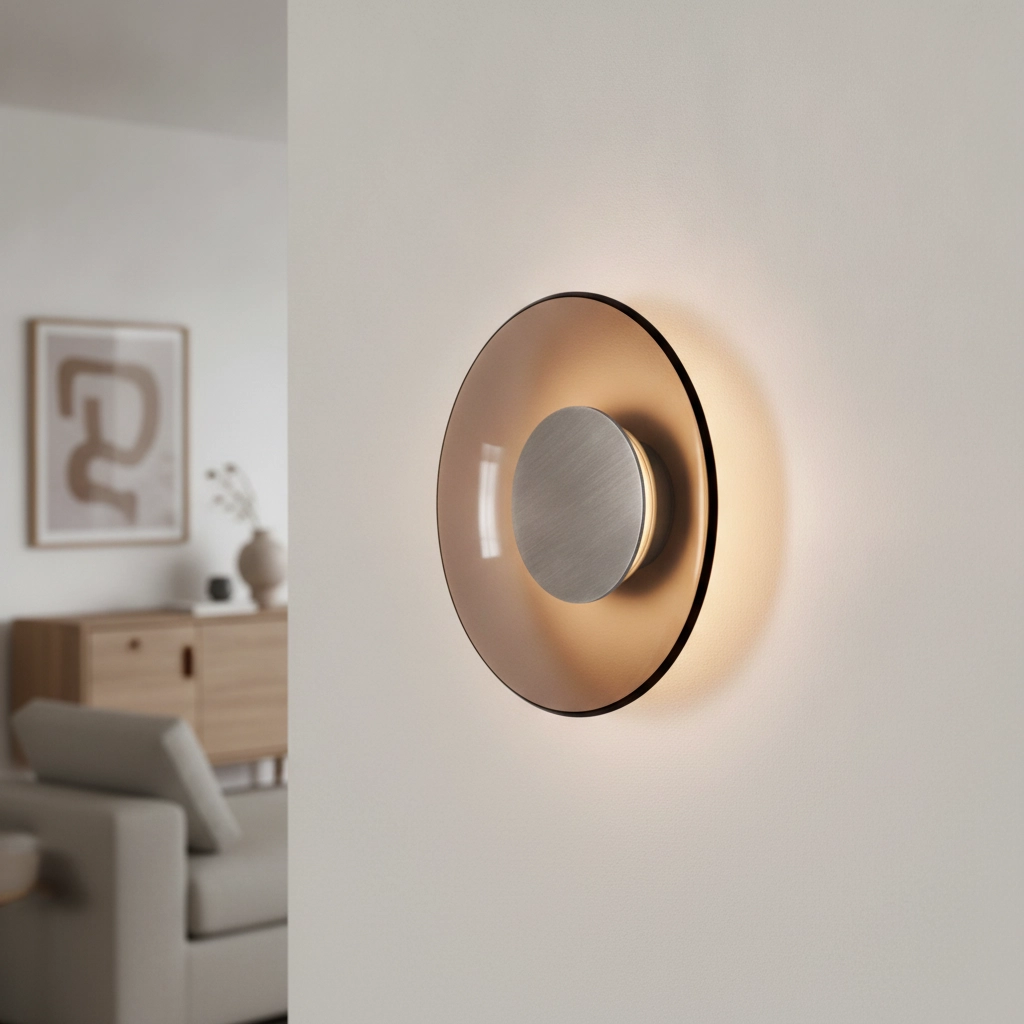 Wandlamp Esti bruin glas Ø 32cm