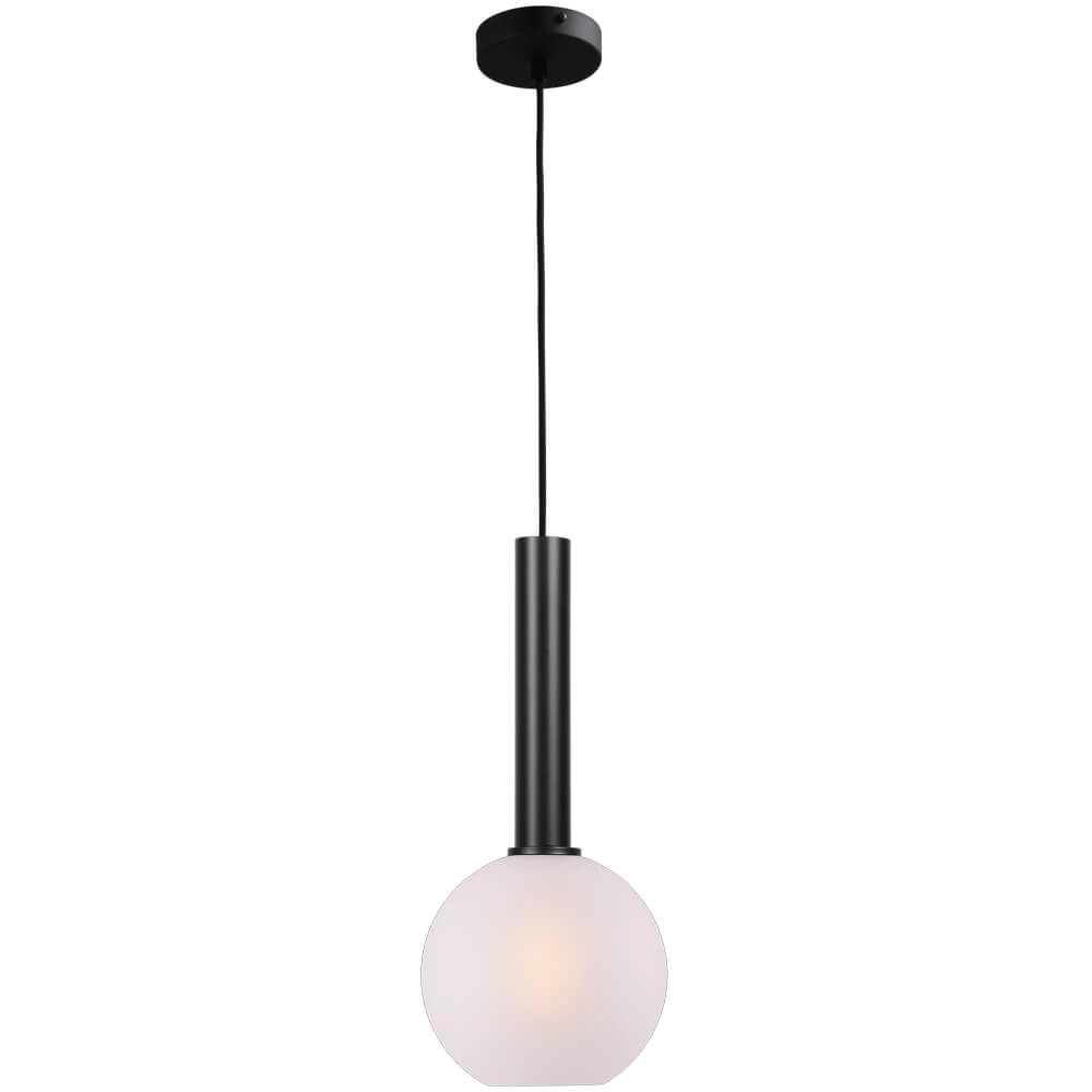 Hanglamp Ø 20cm Bella 2 Zwart met mat wit glas