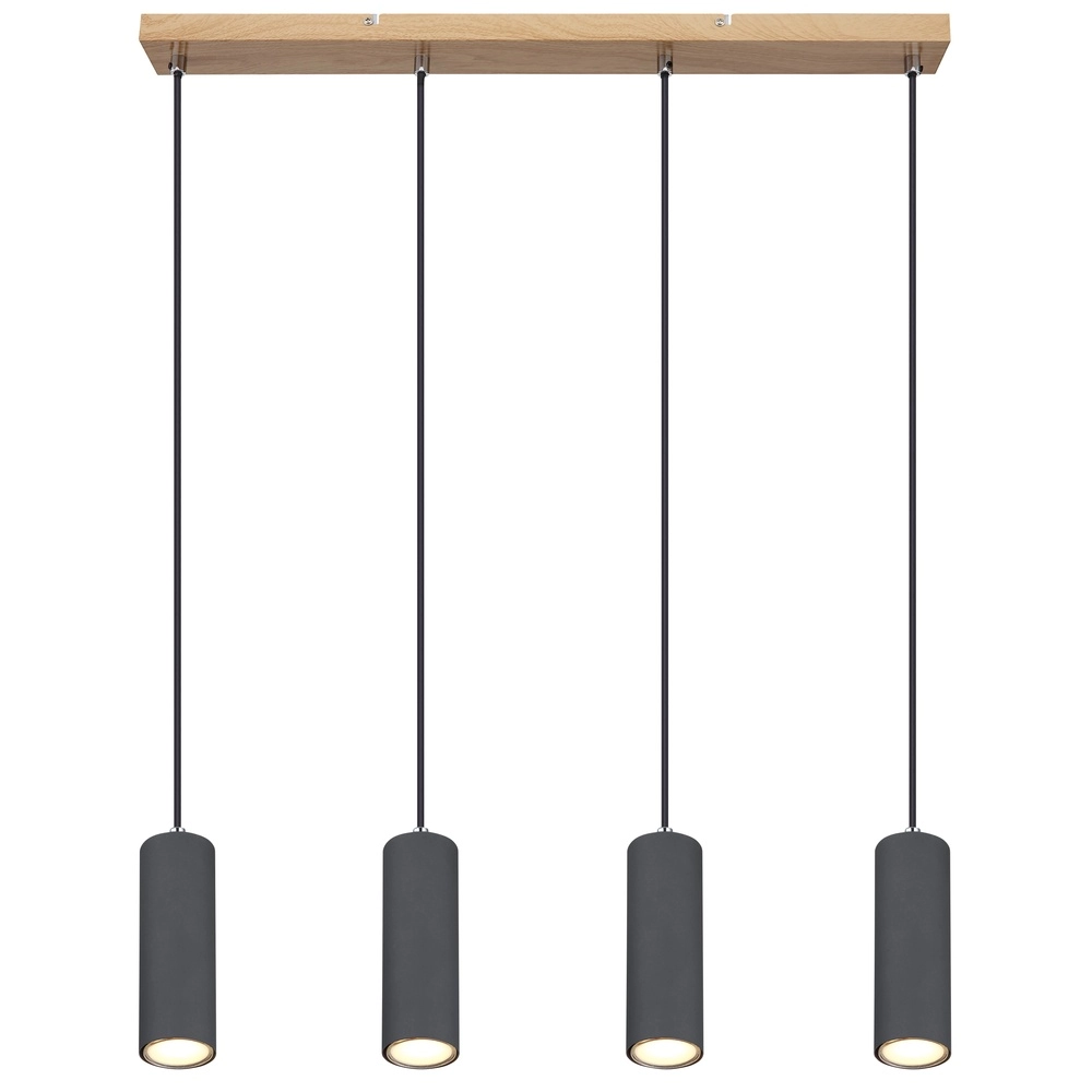 Hanglamp Robby 4-lichts hout Globo 9007371433544