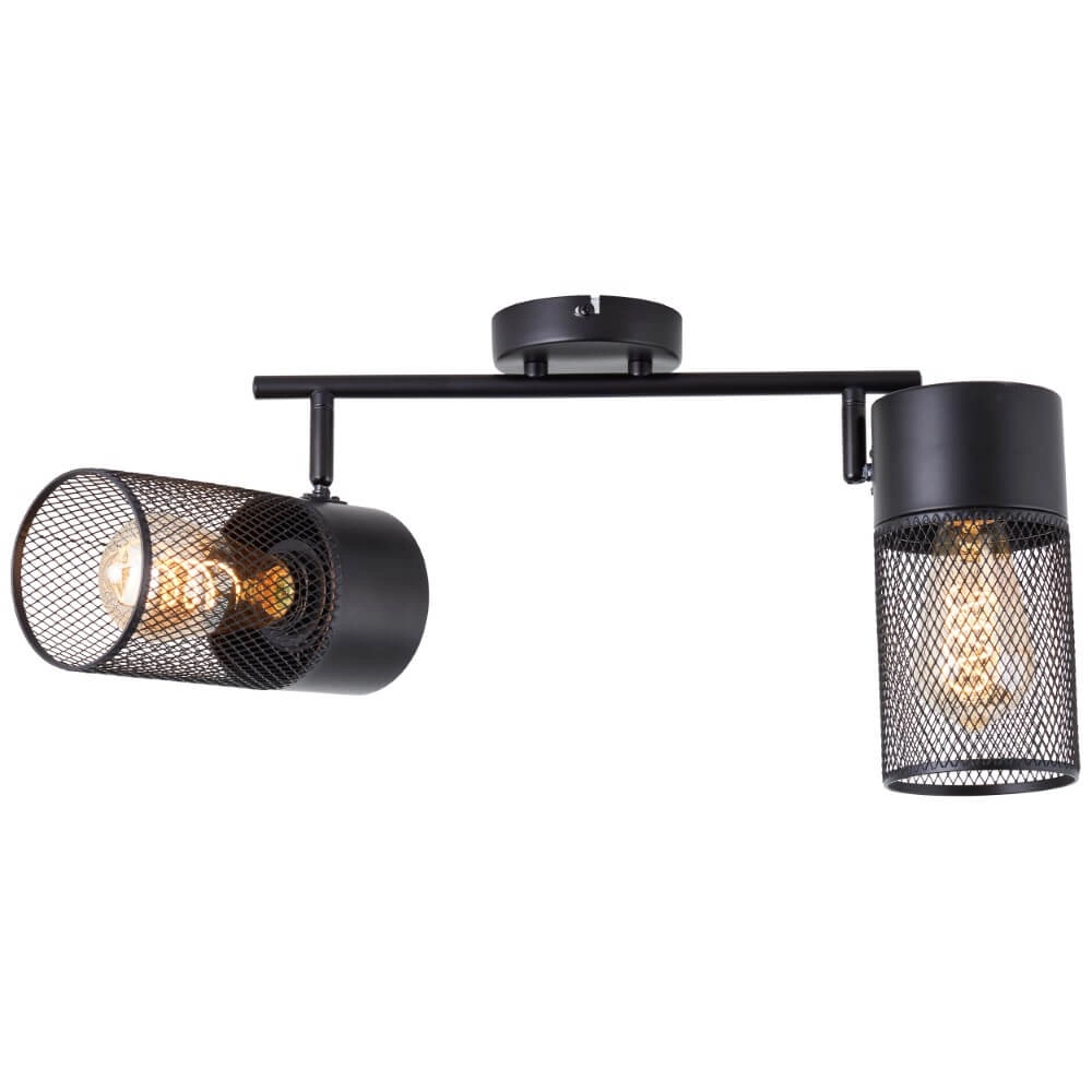 Zwarte plafondlamp Kamolo 2x E27 Brilliant 4004353409400