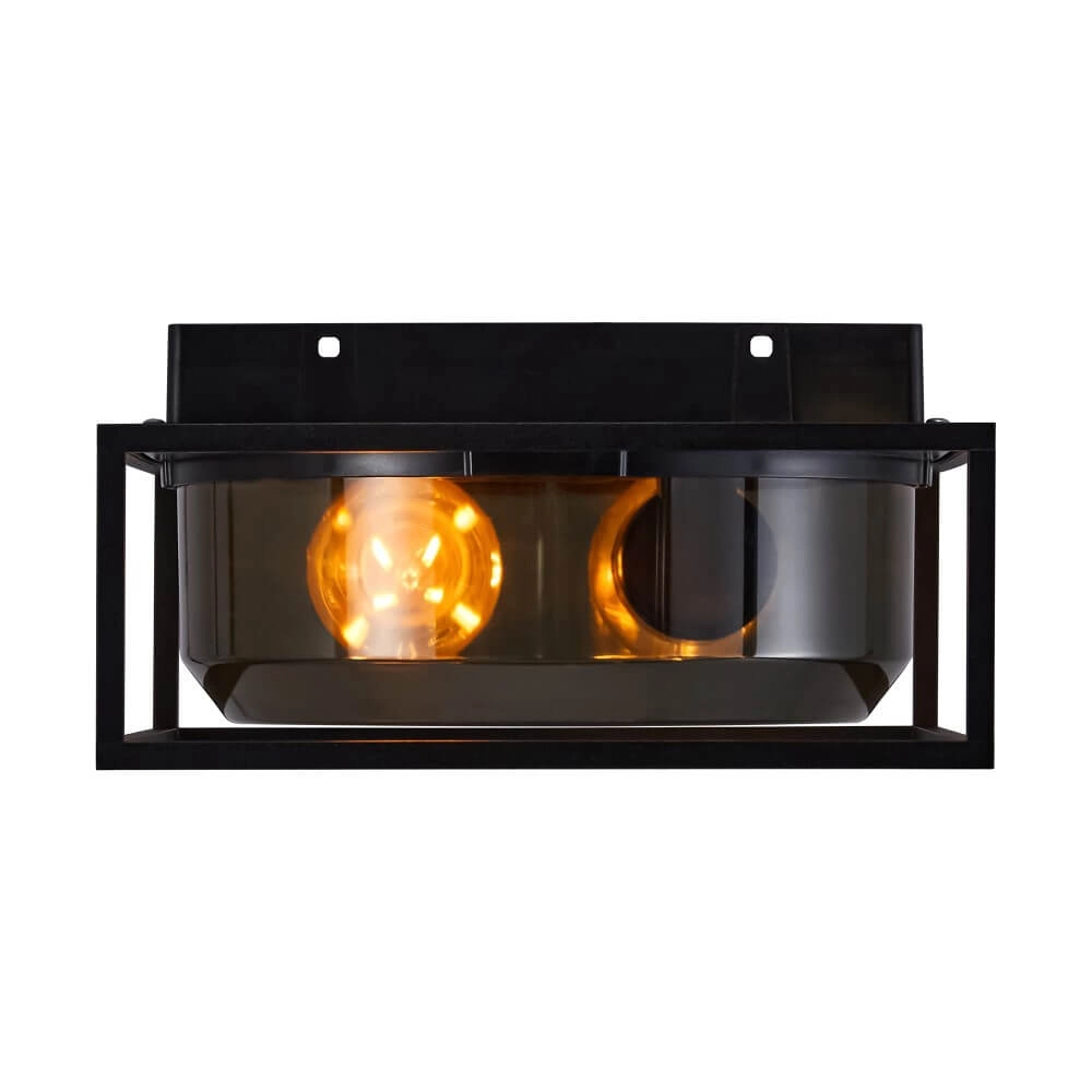 Black ceiling lamp IP44 Griffin with smoke window Nordlux 5704924010767