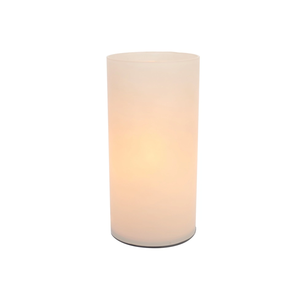 Nachtkastlamp Geo frosted wit glas