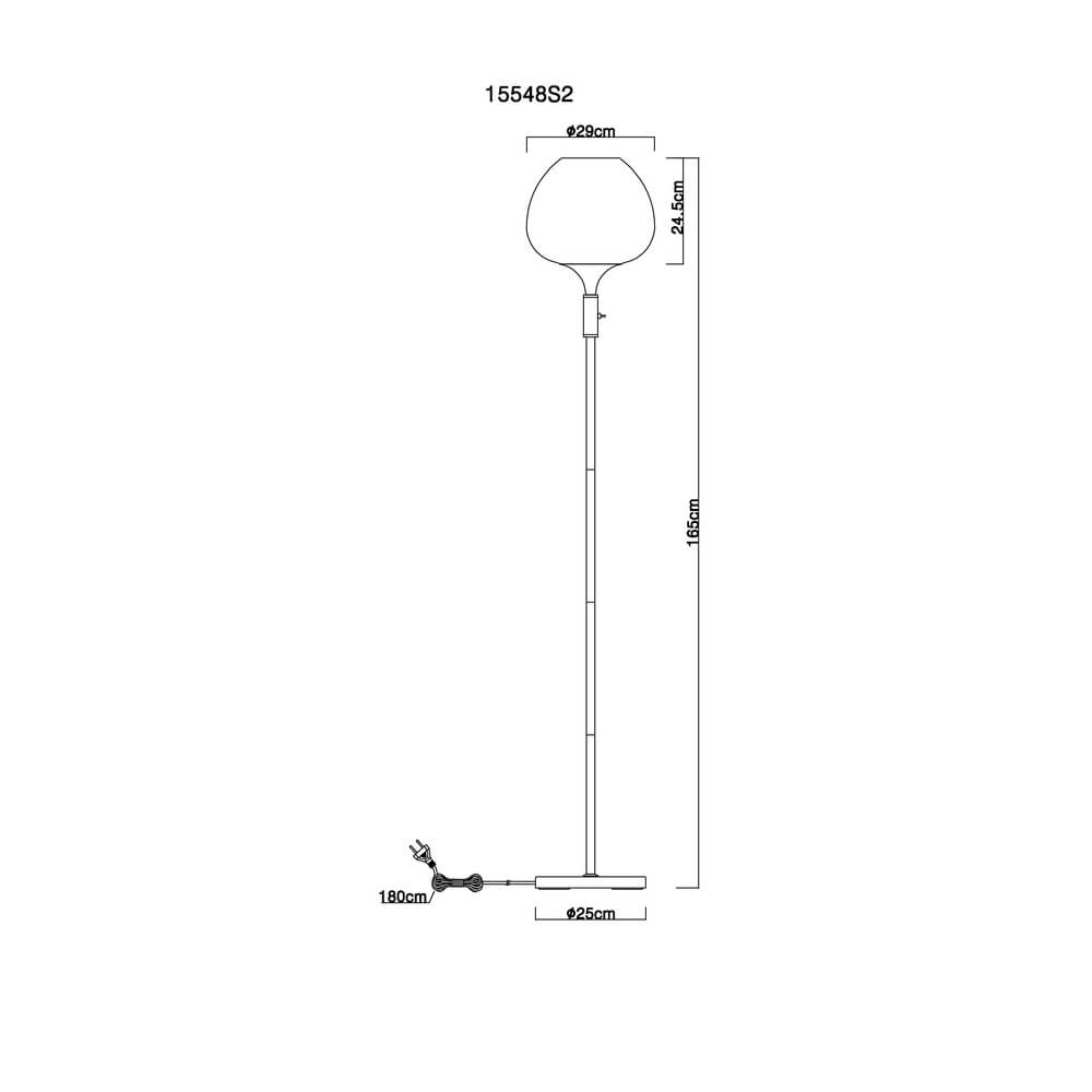 Zwarte vloerlamp Maxy enkel Ø 29cm Globo 9007371445738