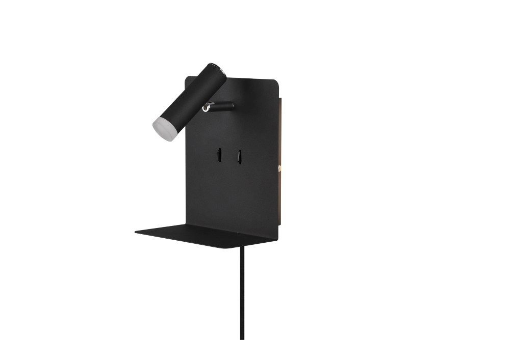 muur licht Element met schapje mat zwart Trio 4017807399882
