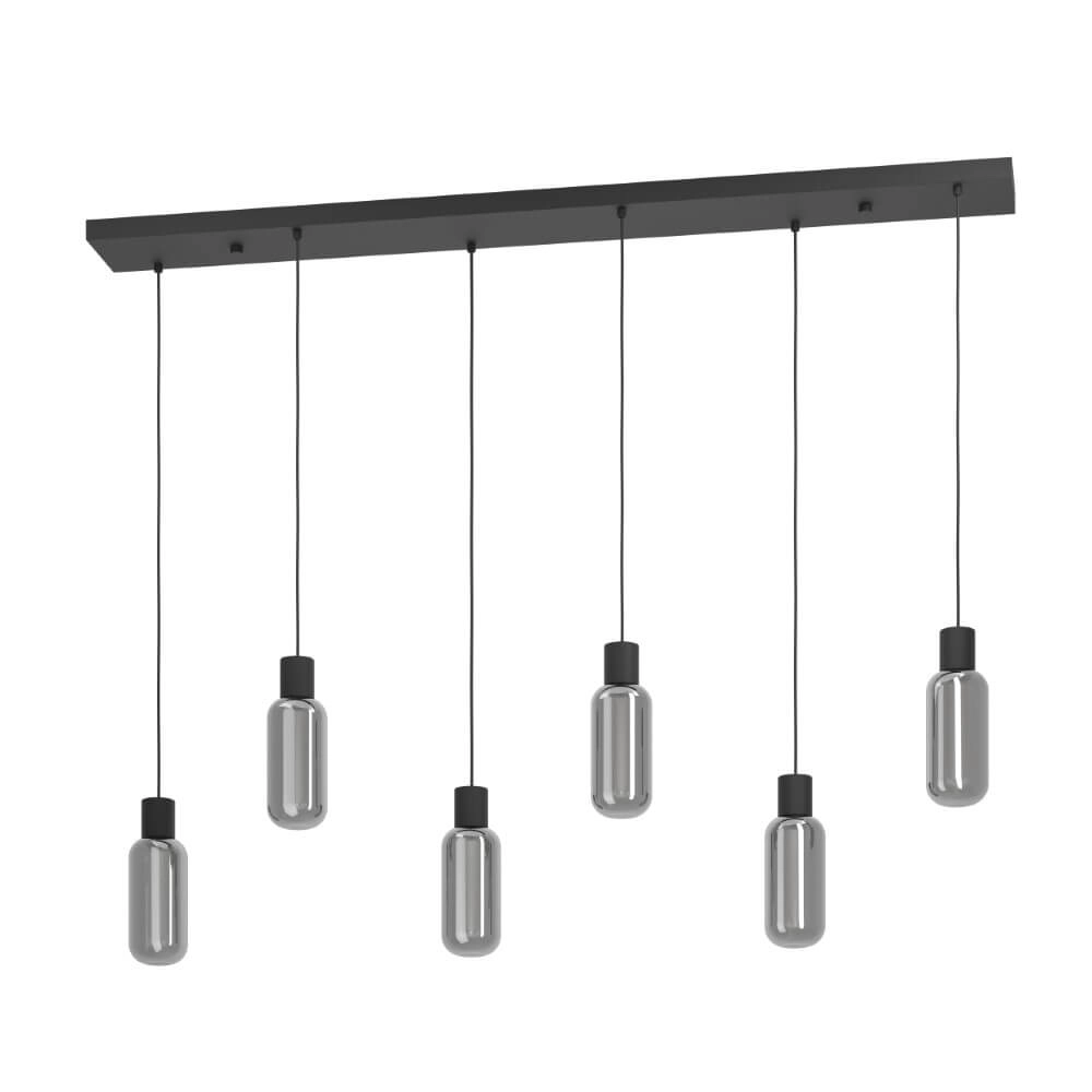 6-lichts hanglamp Majone zwart