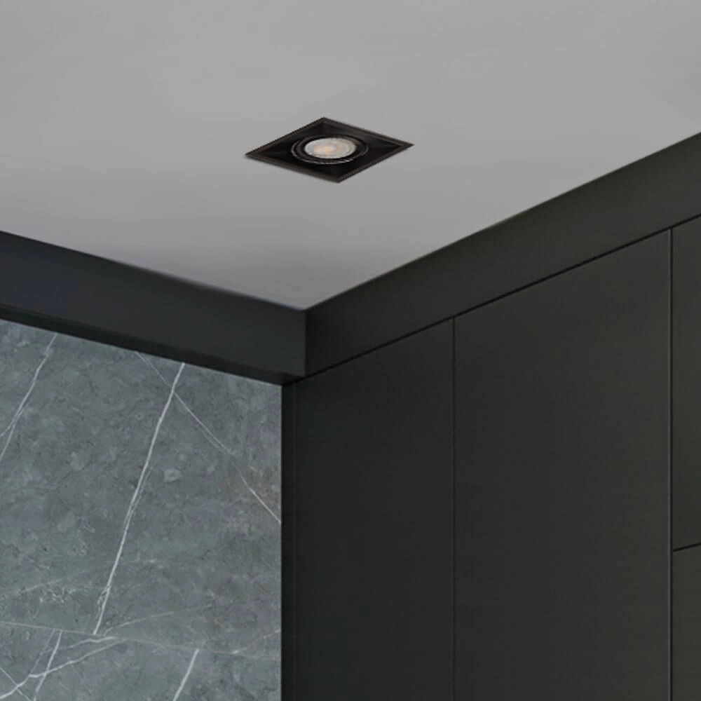 Inbouwspot Slim Trim Square zwart Lyora