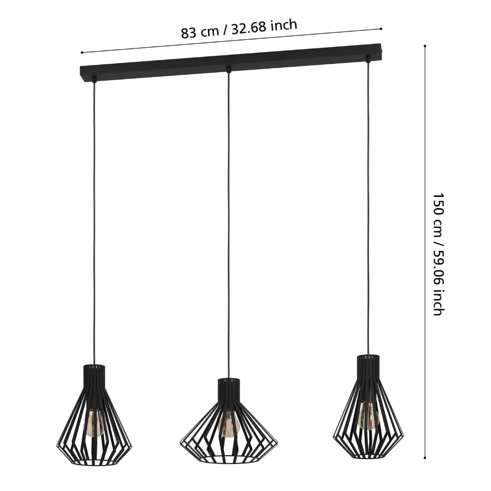 Draad hanglamp Basidano 3x E27 Stars of Light 9008606239023