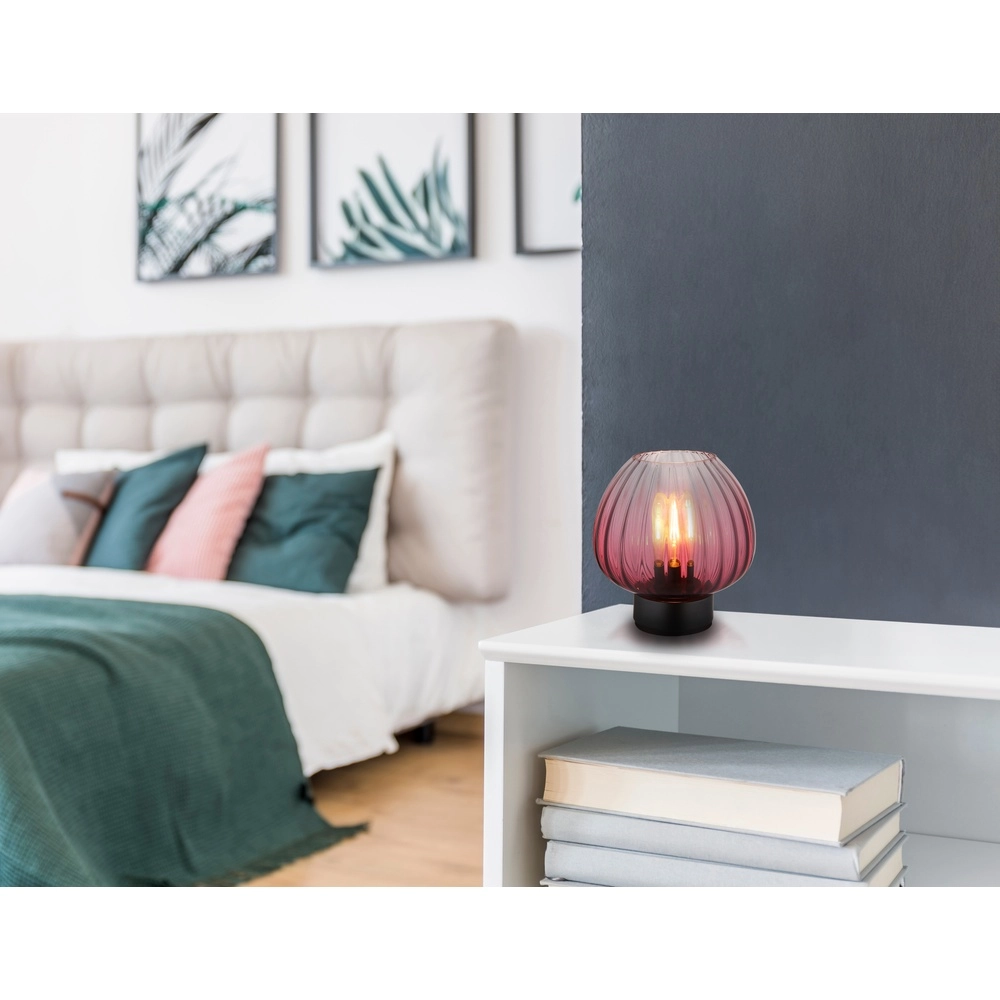 Tafellampje Solveig rood glas Globo 9007371475094