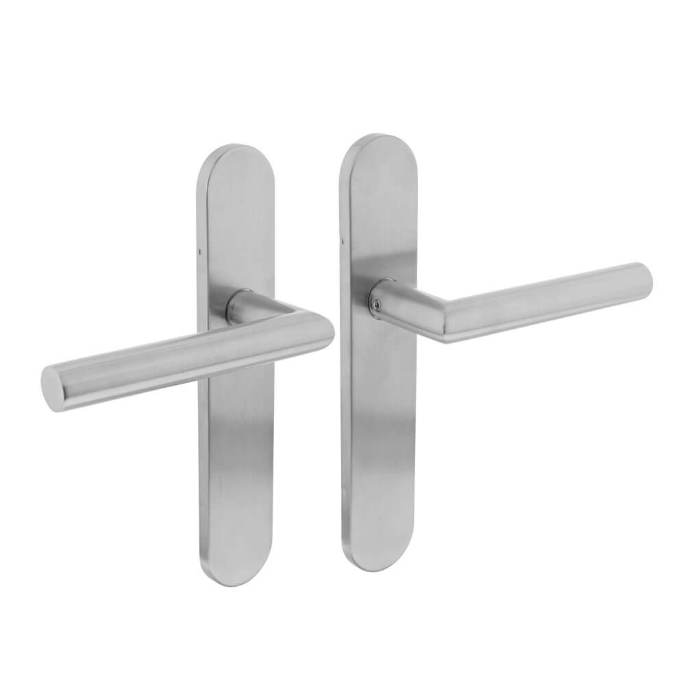 Strakke deurklink Hoek 90 blind RVS