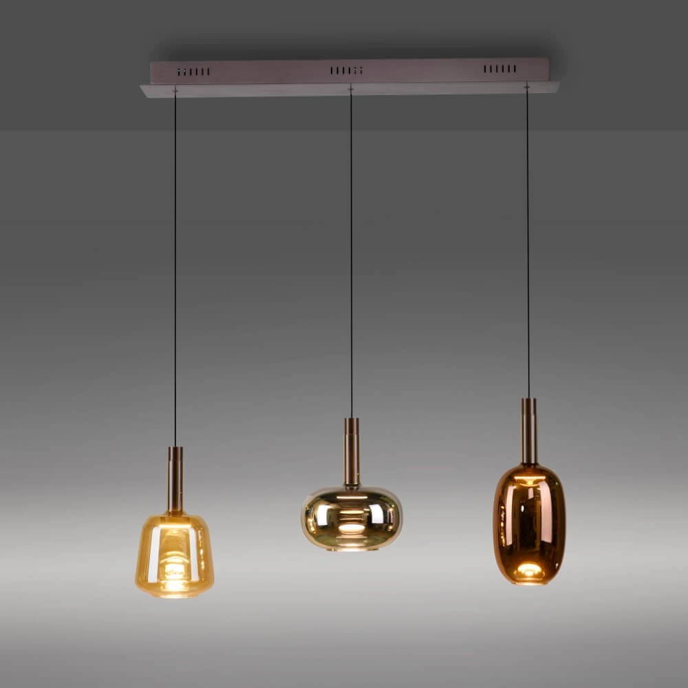 Vrolijke hanglamp Irides 3-lichts recht Paul Neuhaus 4012248383667