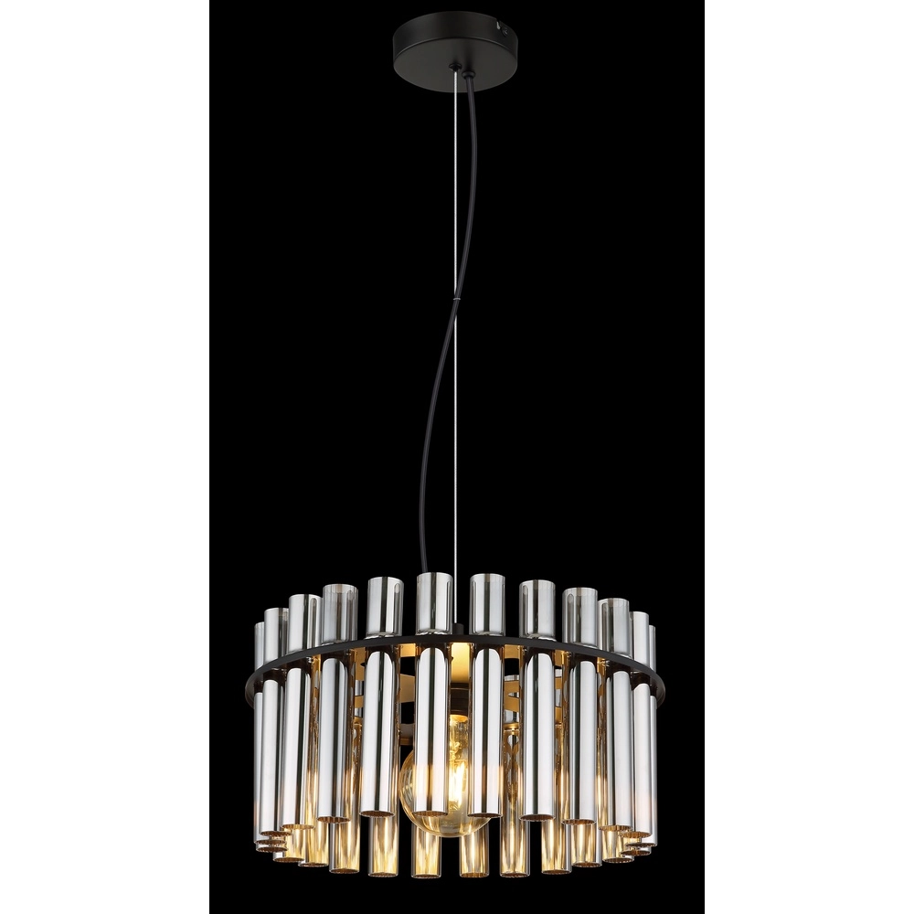 Hanglamp Gorley II zwart met glas staafjes Globo 9007371586110
