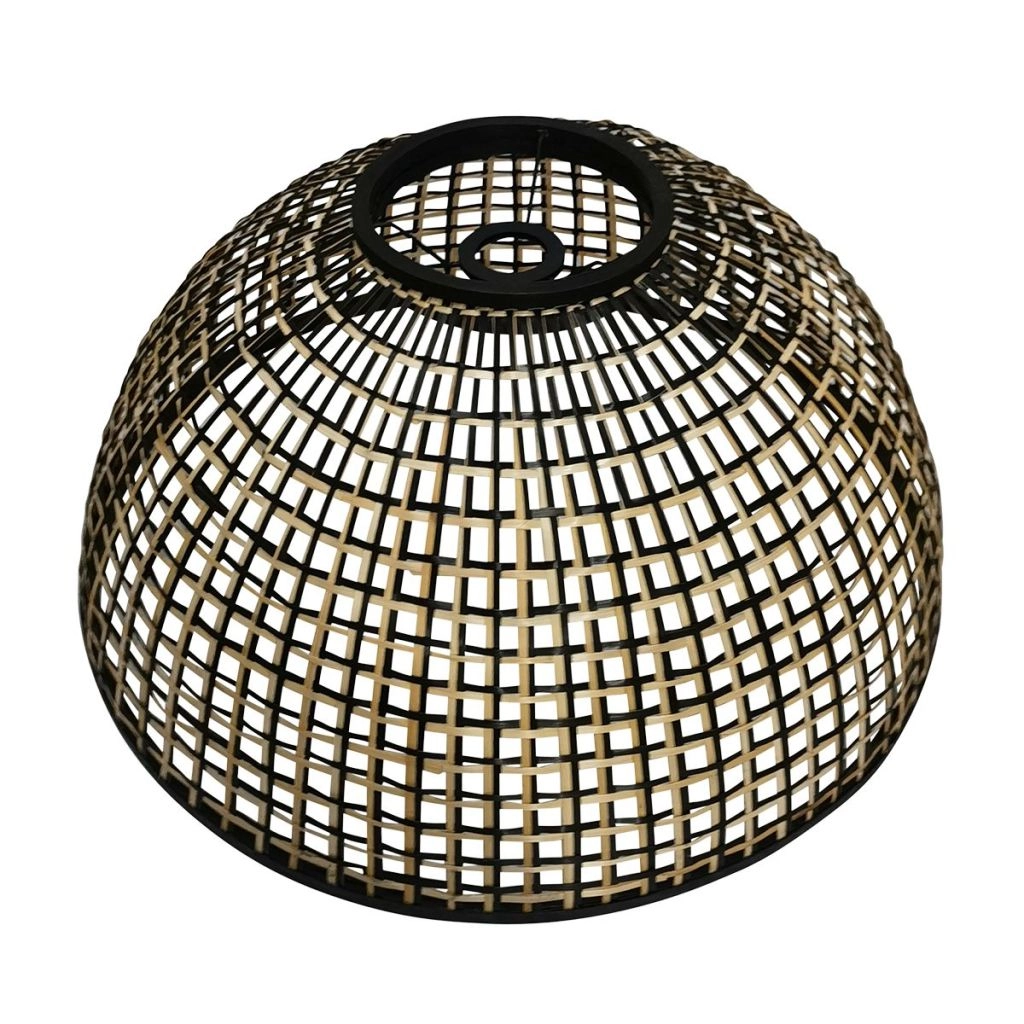 Zwarte booglamp Nox Light met bamboe kap Ø60cm Steinhauer 8712746183559