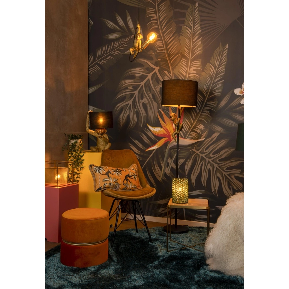 Vloerlamp Extravaganza Chimp aapje zwart met goud Lucide 5411212105332