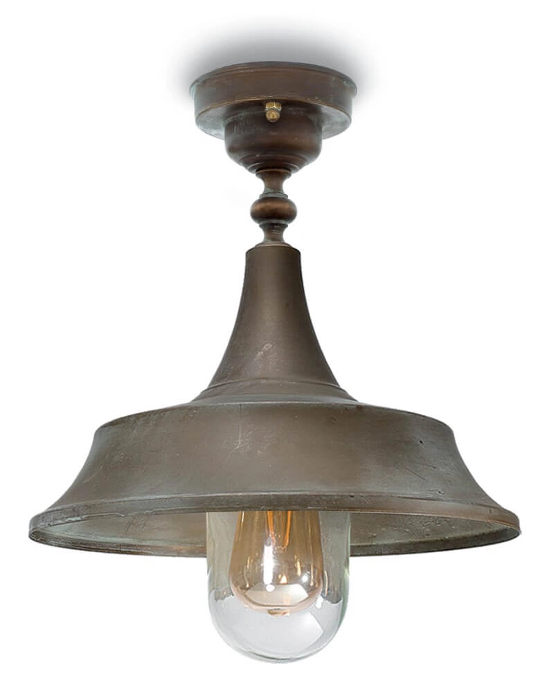 Landelijke hanglamp Atelier verouderd messing
