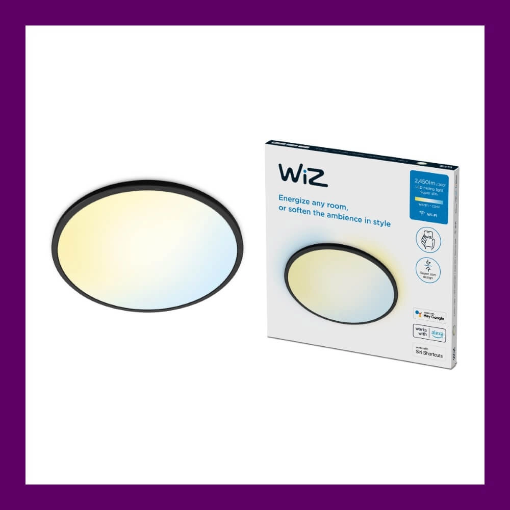 Slimme plafonnière SuperSlim Ø 43cm - zwart WiZ 8719514554955