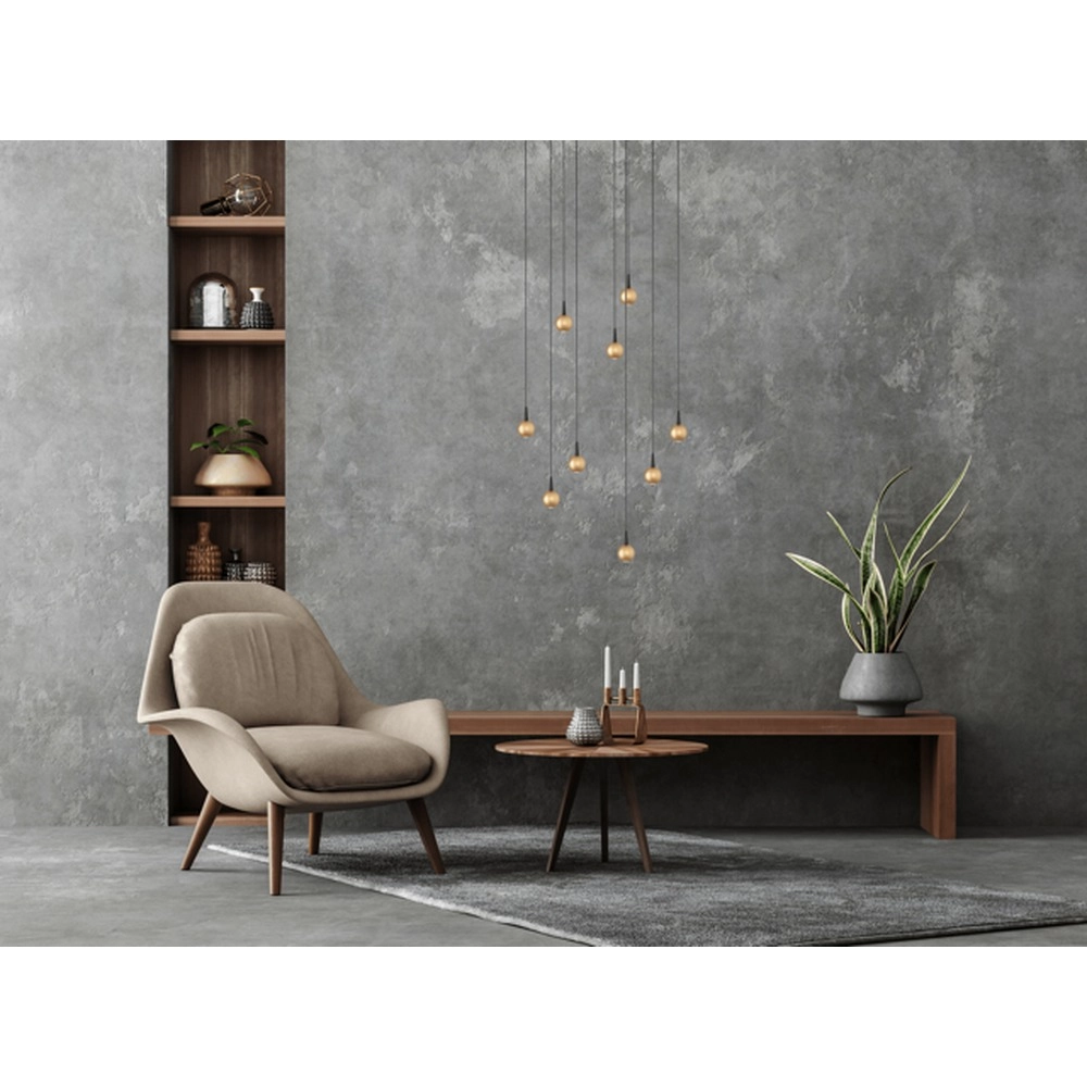 9-lichts hanglamp Talana zwart met goud Ø 50cm DTW Masterlight 8718121352312