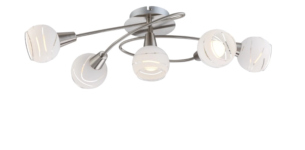 Plafondlamp Elliott nikkel 5-lichts