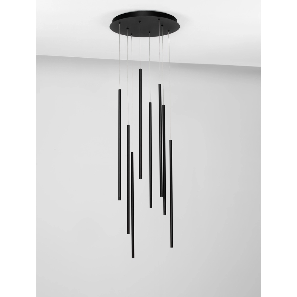 Design hanglamp Elettra 8-lichts zwart Lyora 5212017446077