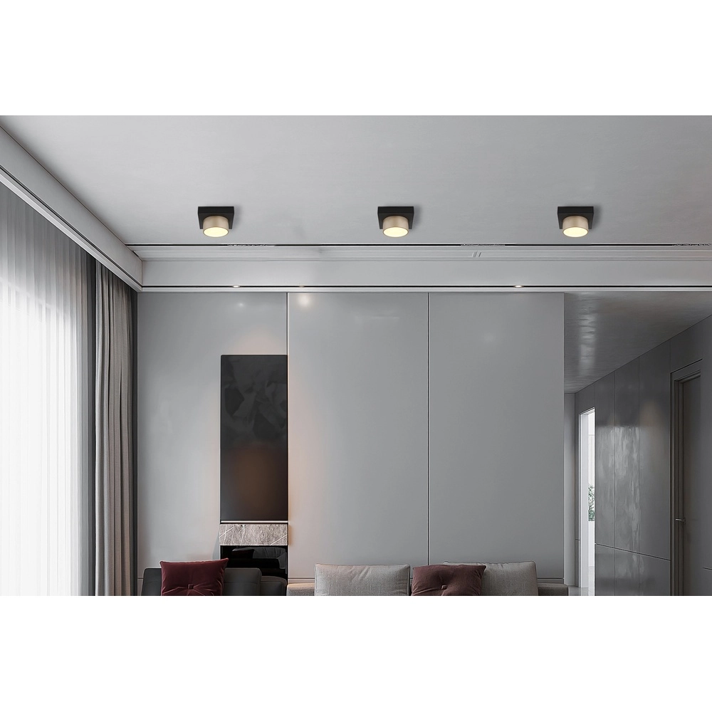 Plafondlamp Raymond zwart met champagne Globo 9007371569373