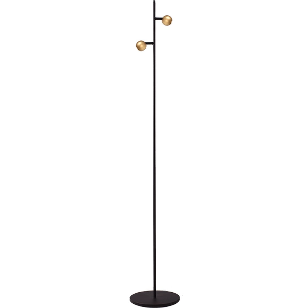 2-lichts vloerlamp Talana zwart met goud