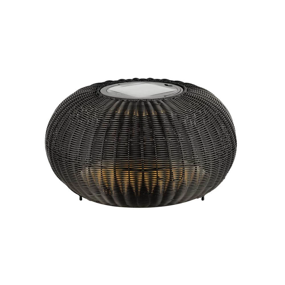 Lage vloerlamp Adegan Flat Solar solar zwart