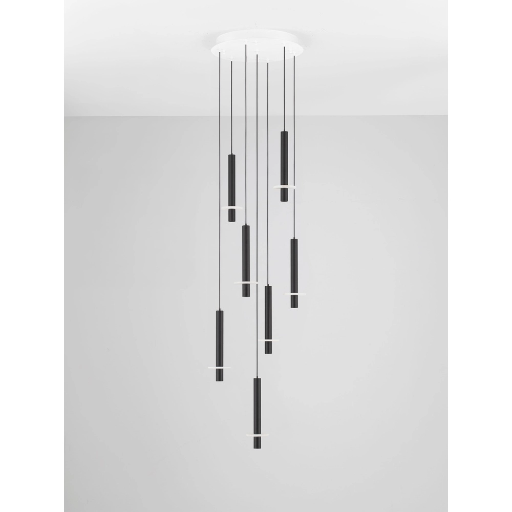 Design hanglamp Noemi zwart met wit Ø 47cm Lyora 5212063503281