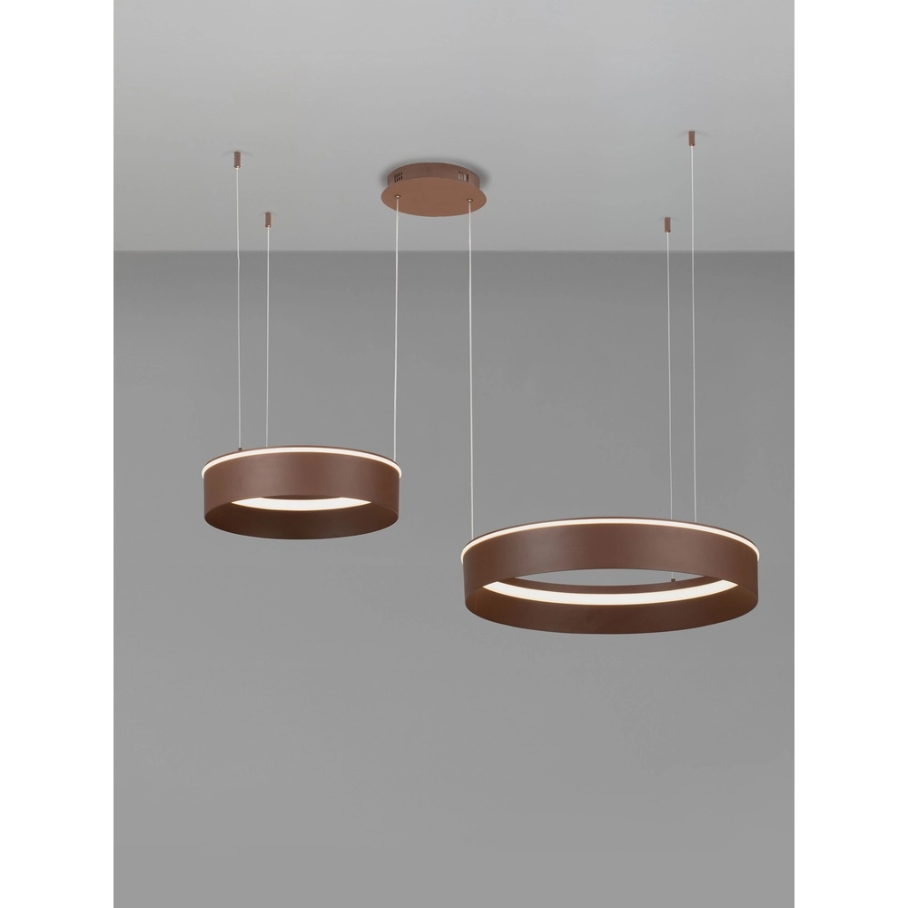 Moderne hanglamp Olivia dubbel bruin Lyora 5212017494283