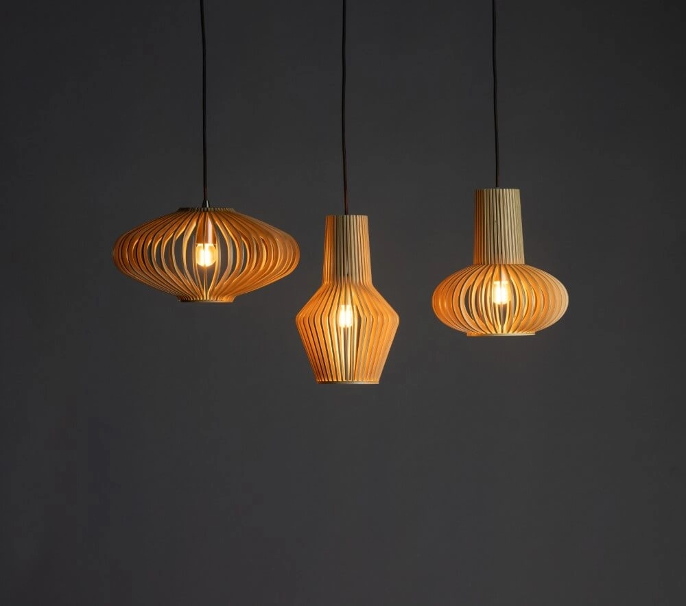 Houten hanglamp Tess Ø 25cm plat ETH 8720195305361