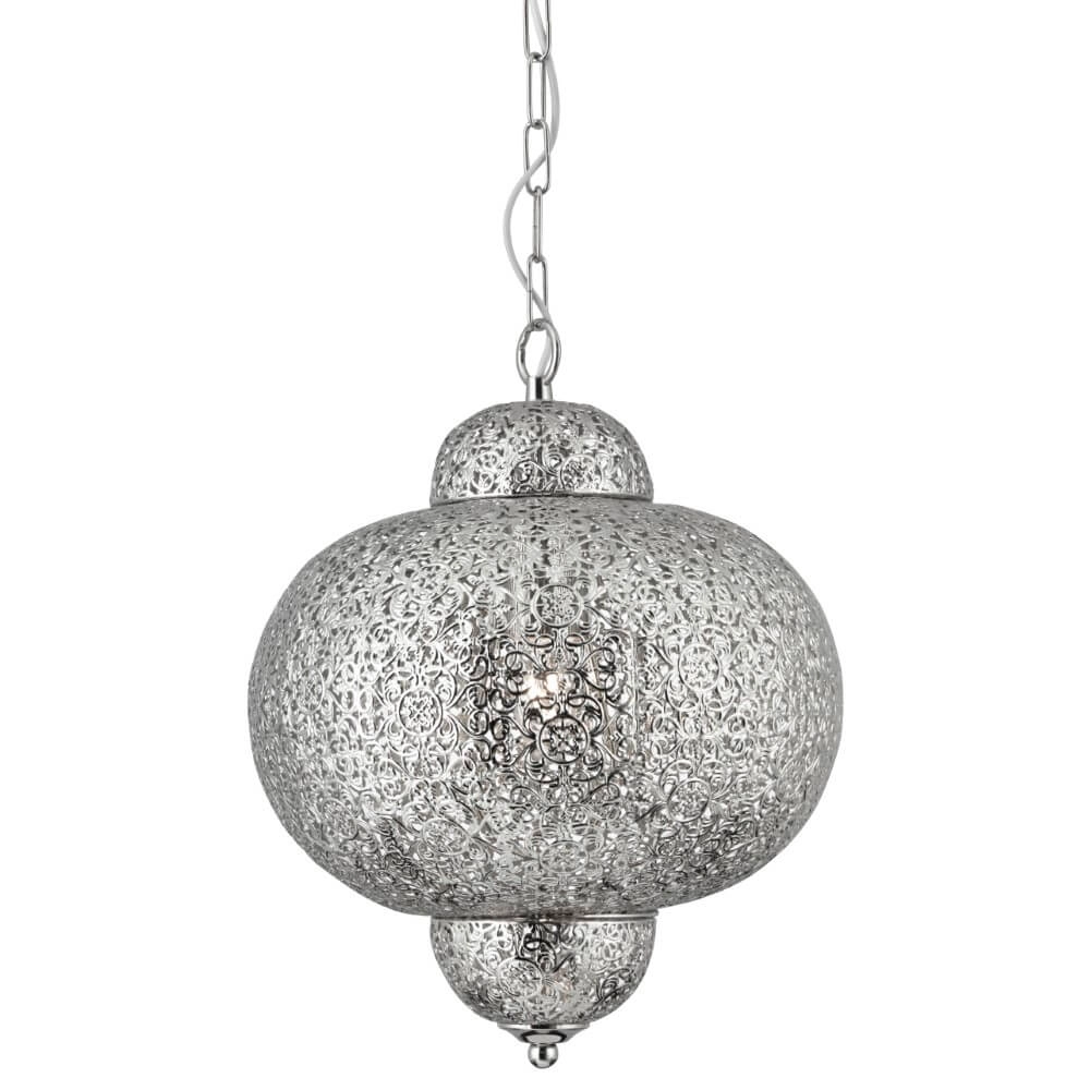 Marokaanse stijl hanglamp Fretwork RVS