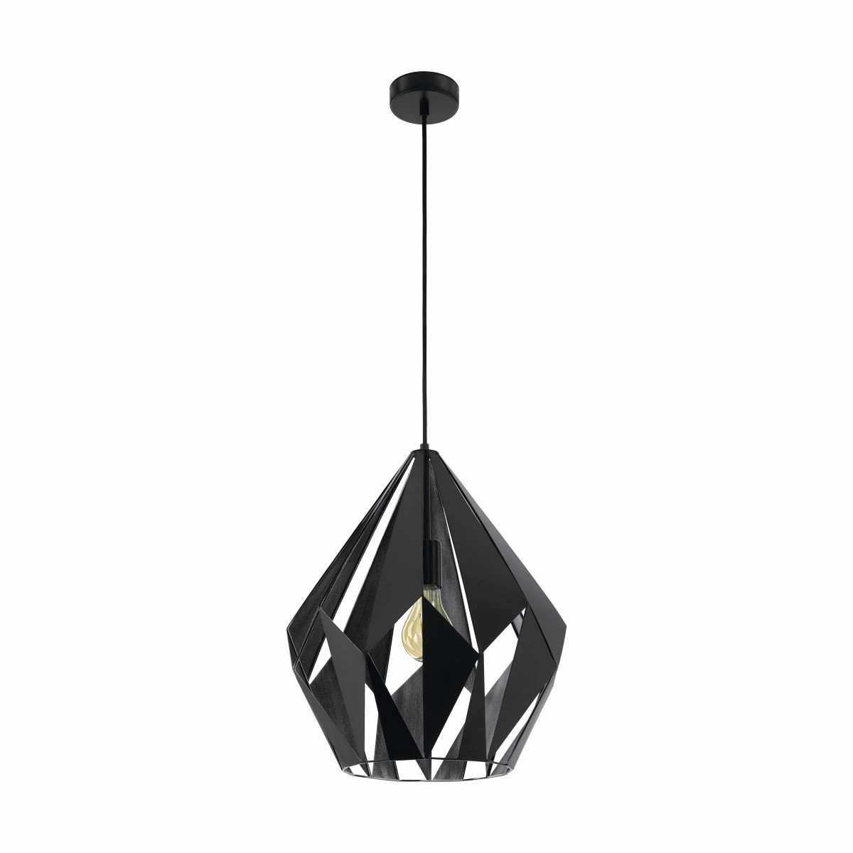 Hanglamp Carlton 1 38cm zwart