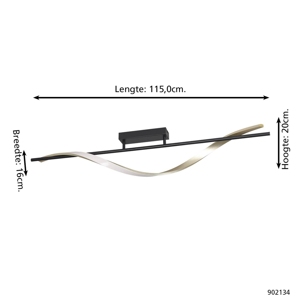 Plafondlamp Conaprato zwart met goud Eglo 9008606357345