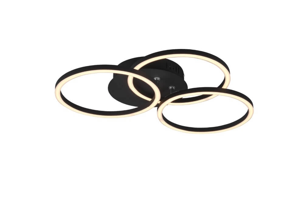 Plafonnière Circle 3-rings zwart Trio 4017807500615