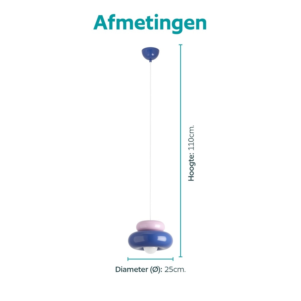 Design hanglamp Torchiarolo roze met blauw Eglo 9008606405435