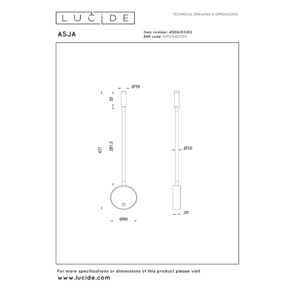 Bedlampje Asja dimbaar goud Premium by Lucide 5411212421203