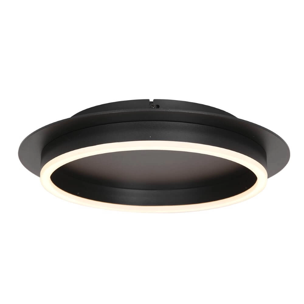 Moderne led plafonnière Ringlux zwart - Ø 32cm