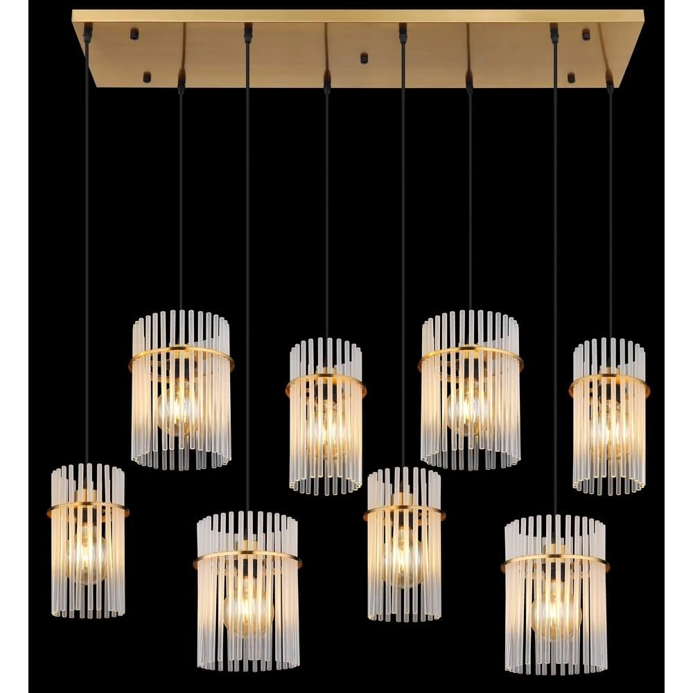 Gouden hanglamp Gorley met glas 8-lichts Globo 9007371468959