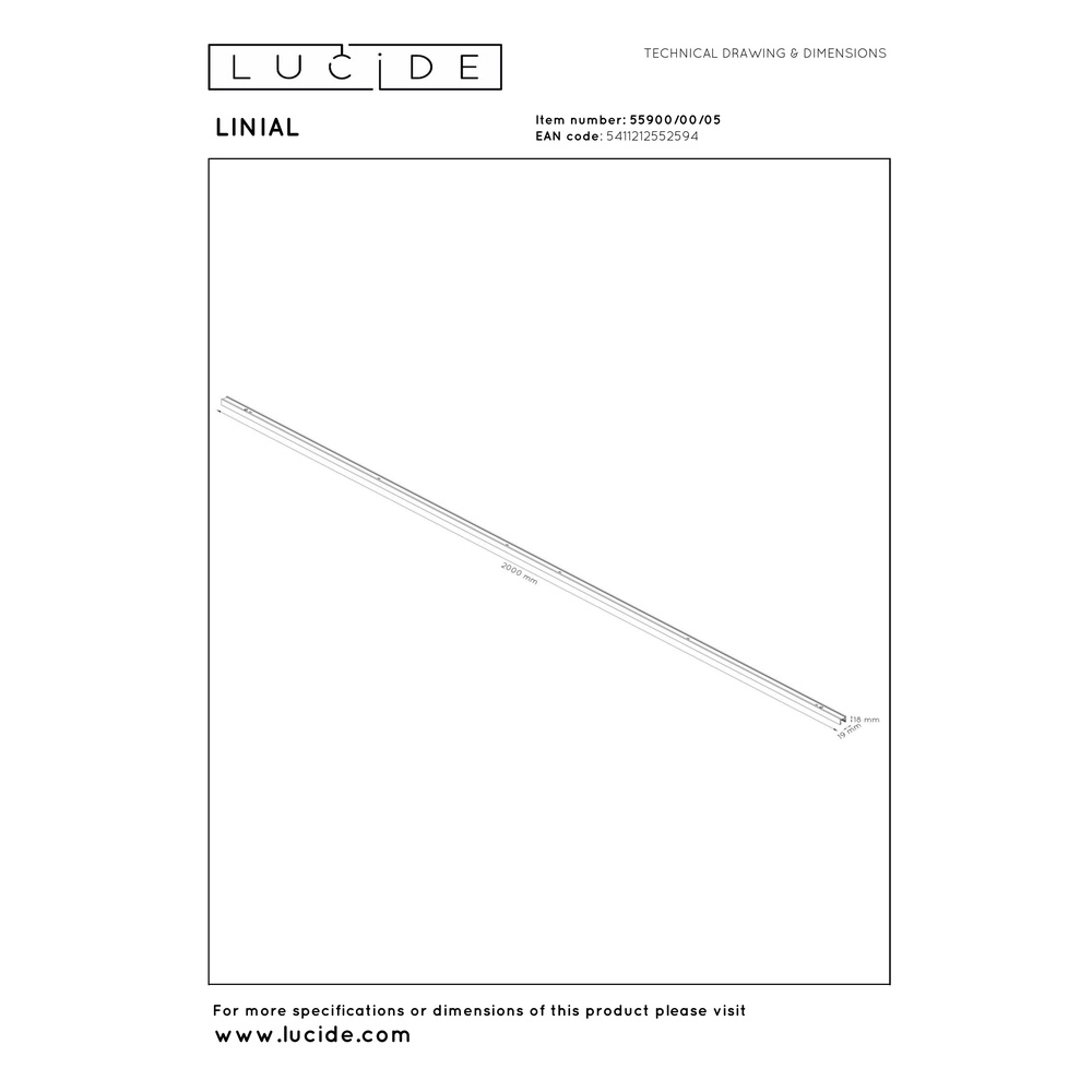 2 meter rail 1-fase Linial champagne Premium by Lucide 5411212552594